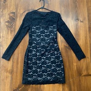Express Nude/Black Lace Dress